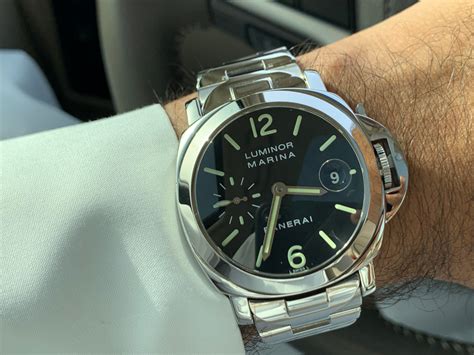 panerai luminor marina on wrist|luminor marina panerai watch price.